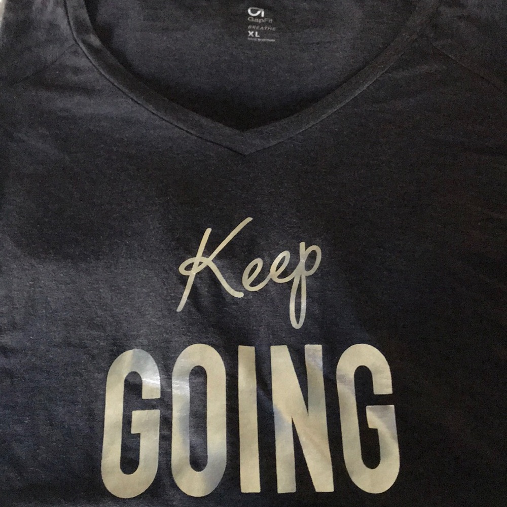 GAP Charcoal-Gray v-neck breathable t-shirt